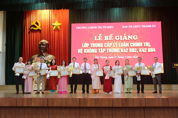 Trường Chính trị Tô Hiệu tổ chức Lễ bế giảng lớp Trung cấp lý luận chính trị, hệ không tập trung, K42 B02 và K42 B04